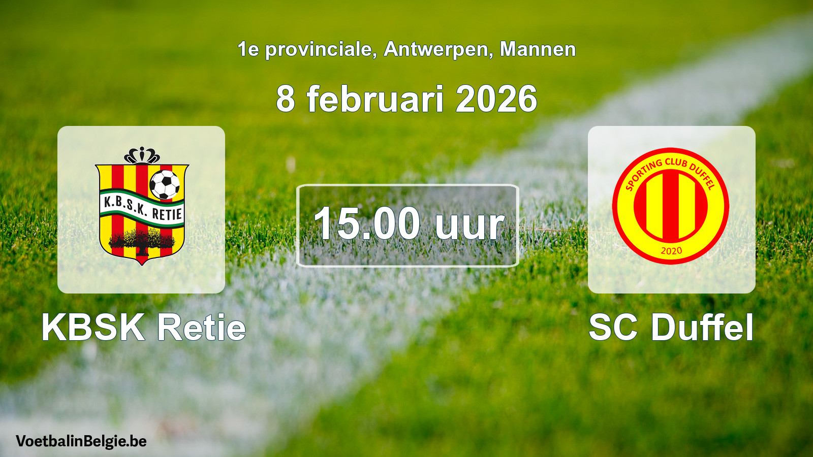 Scheduled match men football: KBSK Retie - SC Duffel (8 February 2026)