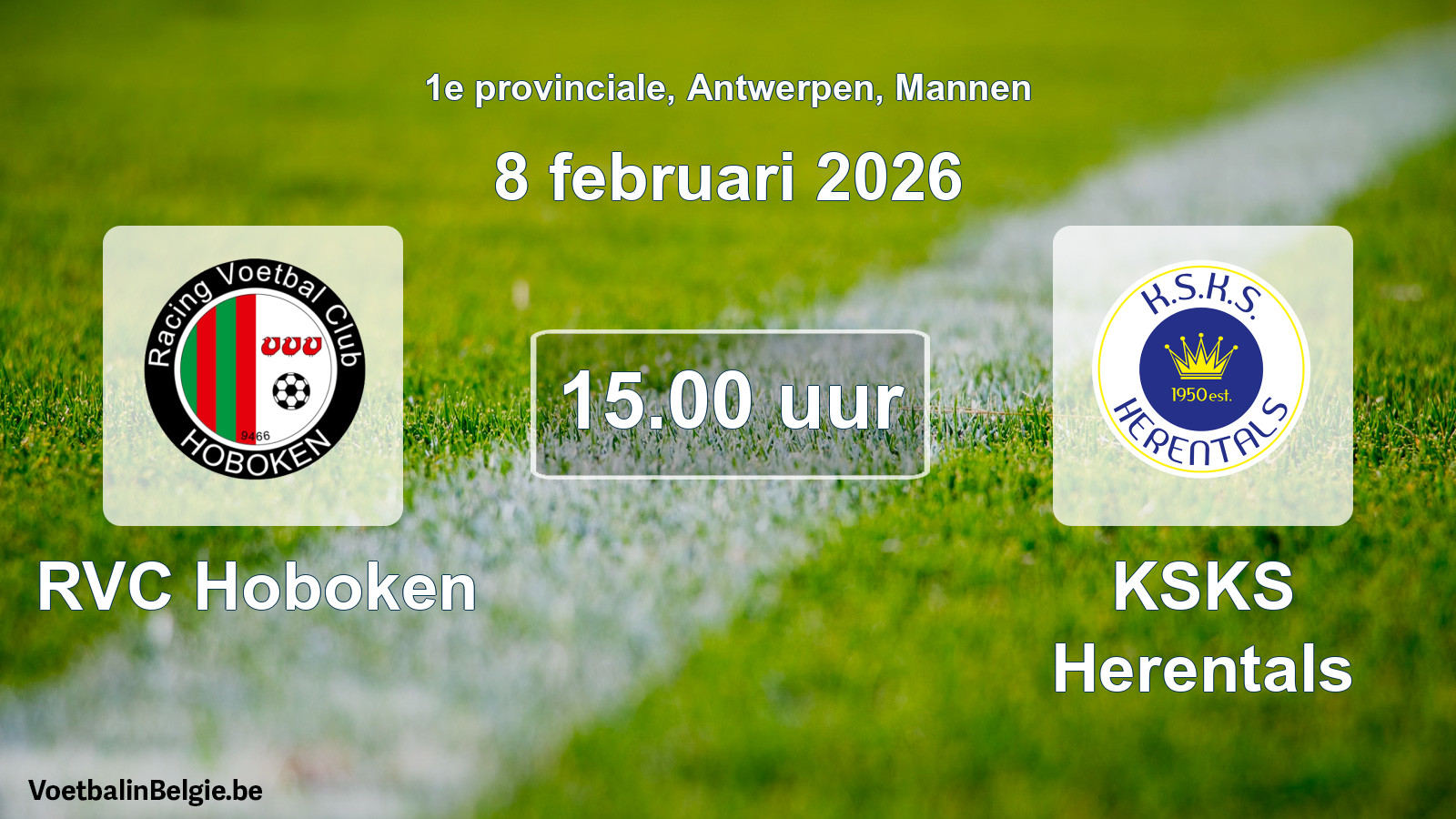 Scheduled match men football: RVC Hoboken - KSKS Herentals (8 February 2026)