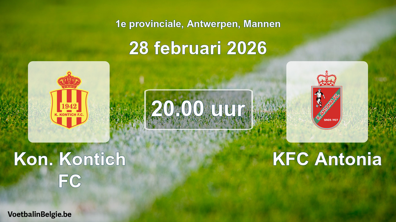 Scheduled match men football: Kon. Kontich FC - KFC Antonia (28 February 2026)