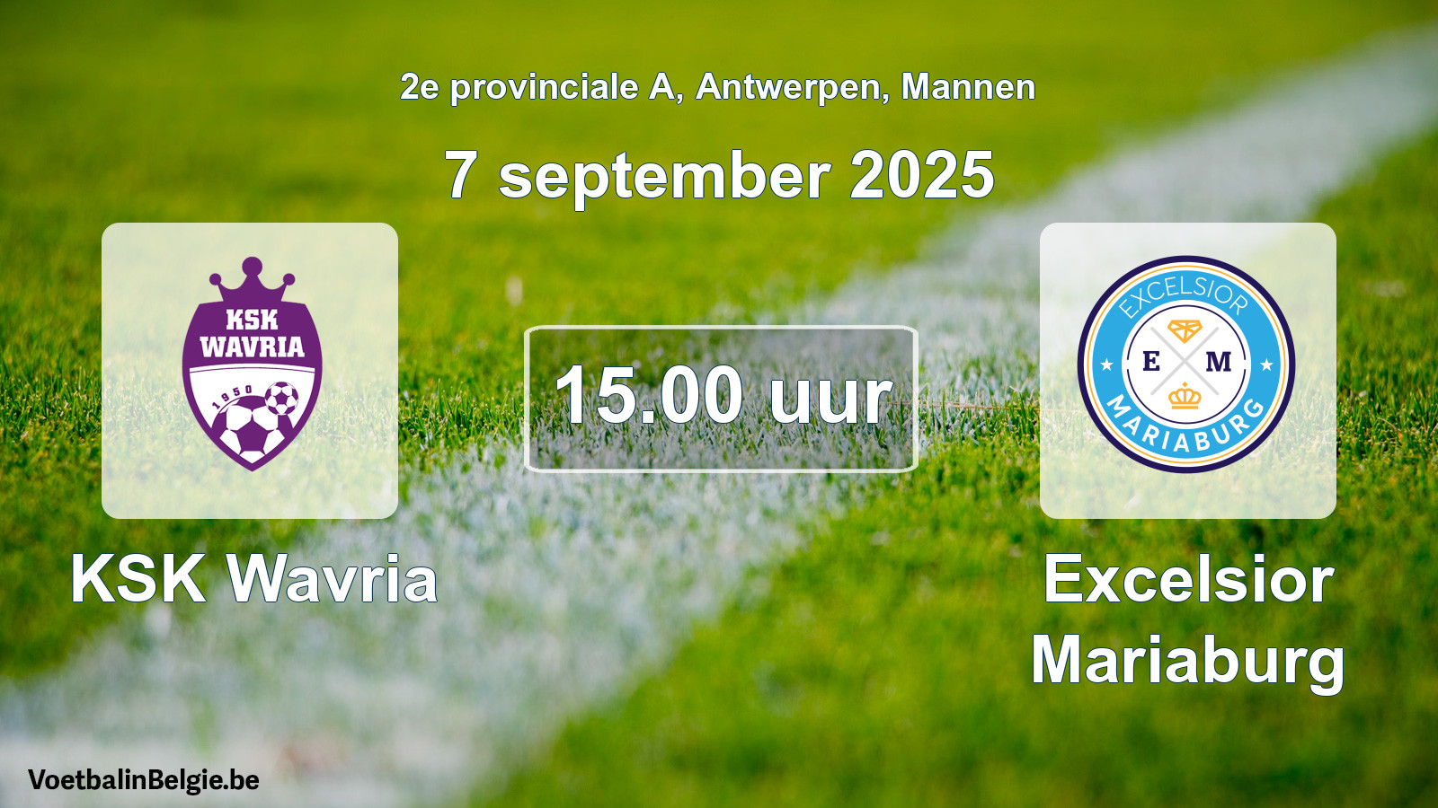 Scheduled match men football: KSK Wavria - Excelsior Mariaburg (7 September 2025)