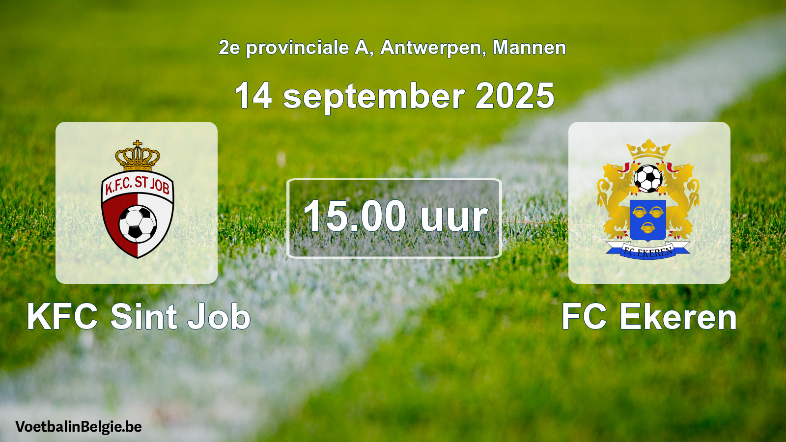 Scheduled match men football: KFC Sint Job - FC Ekeren (14 September 2025)