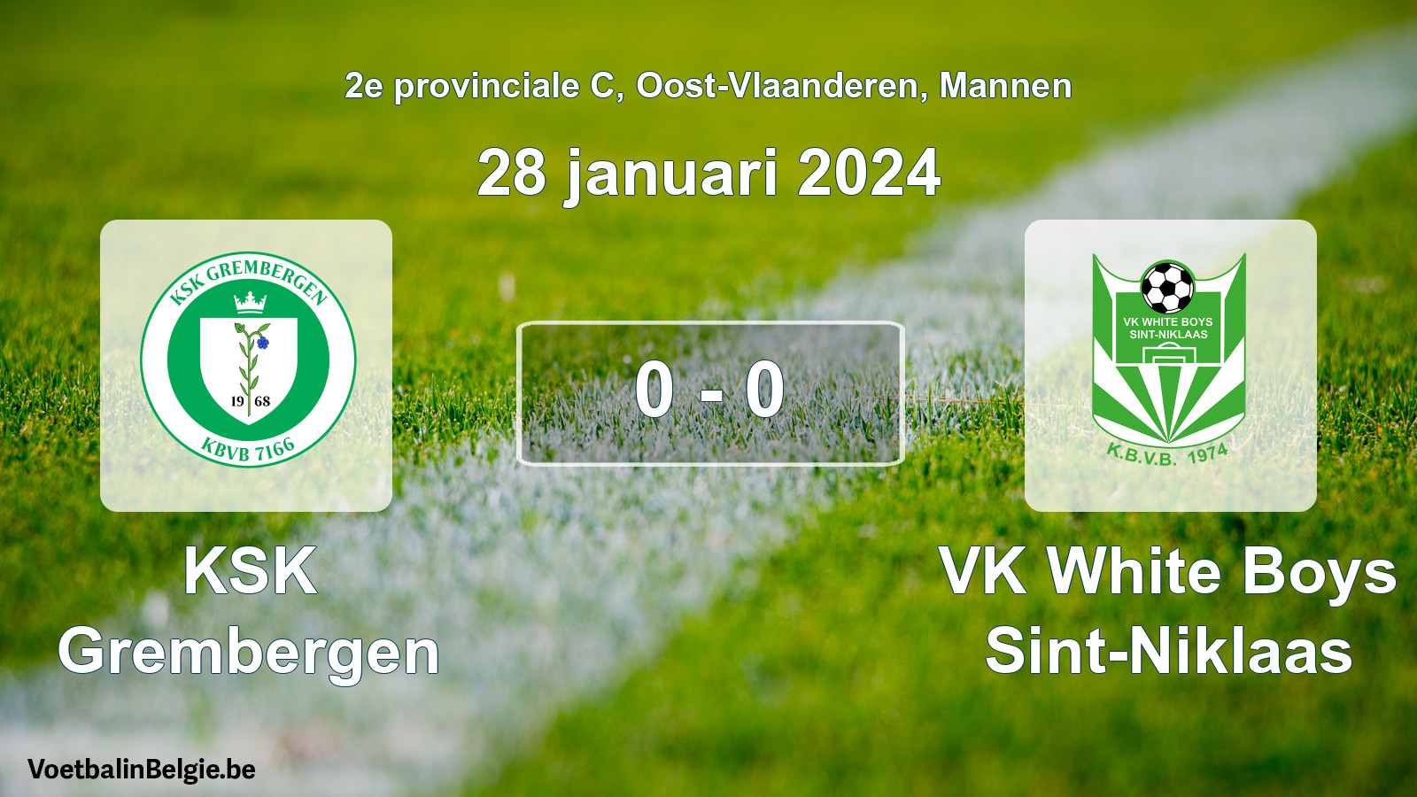 Gespeelde wedstrijd mannenvoetbal: KSK Grembergen - VK White Boys Sint-Niklaas 0 - 0 (28 januari 2024)