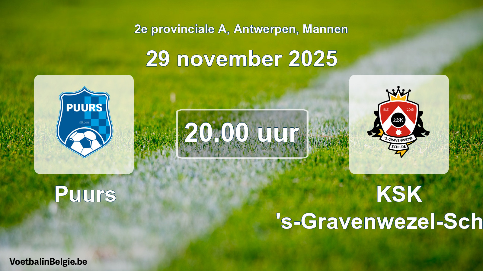 Scheduled match men football: Puurs - KSK 's-Gravenwezel-Schilde (29 November 2025)