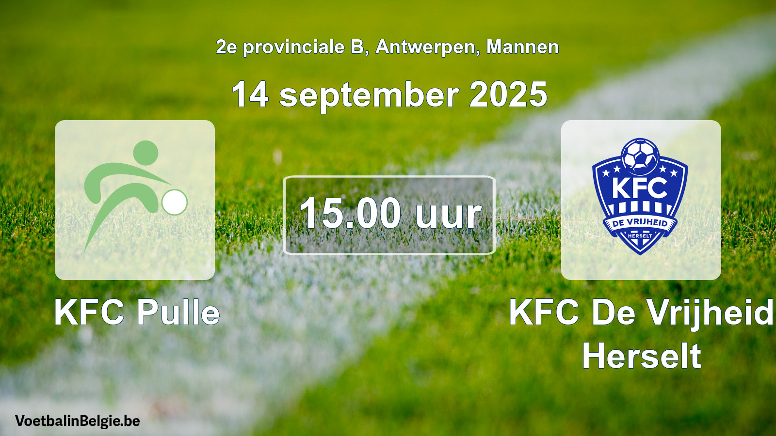 Scheduled match men football: KFC Pulle - KFC De Vrijheid Herselt (14 September 2025)