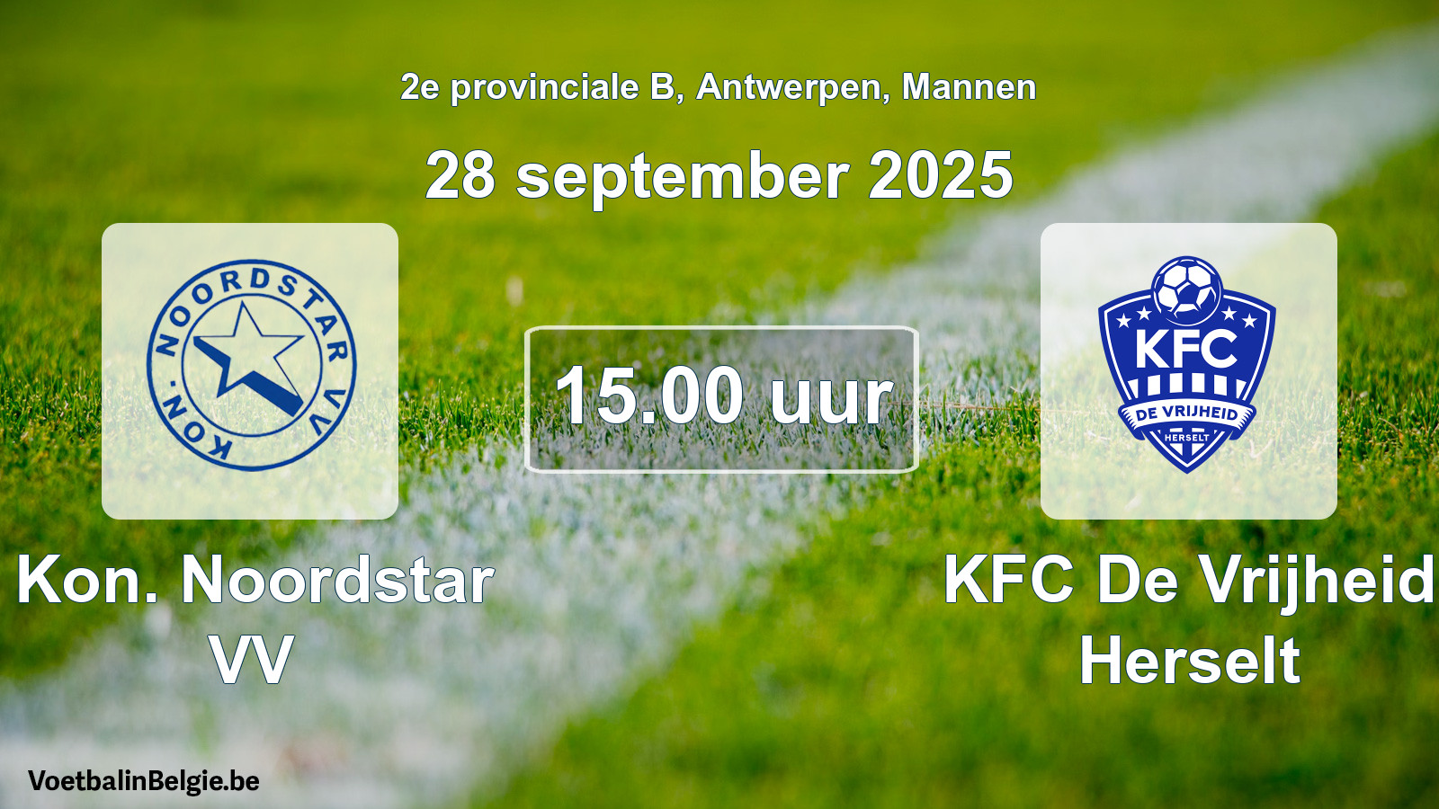 Geplantes Spiel männer-Fußball: Kon. Noordstar VV - KFC De Vrijheid Herselt (28 September 2025)