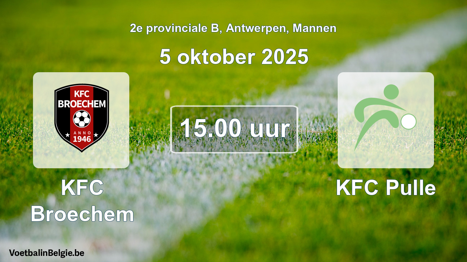 Scheduled match men football: KFC Broechem - KFC Pulle (5 October 2025)