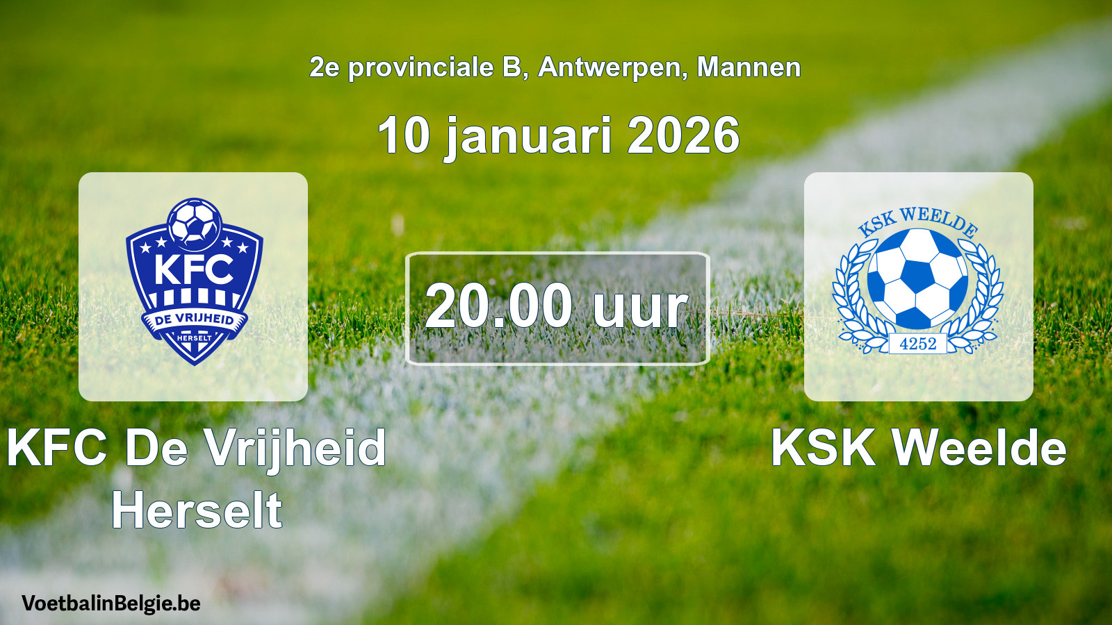 Scheduled match men football: KFC De Vrijheid Herselt - KSK Weelde (10 January 2026)