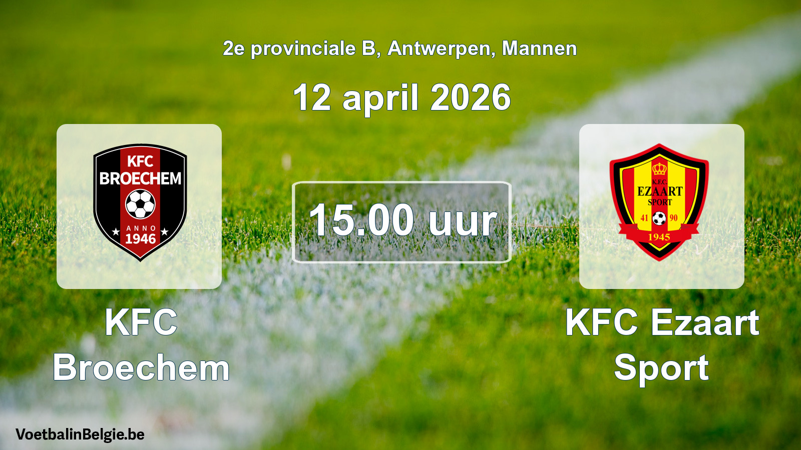 Scheduled match men football: KFC Broechem - KFC Ezaart Sport (12 April 2026)