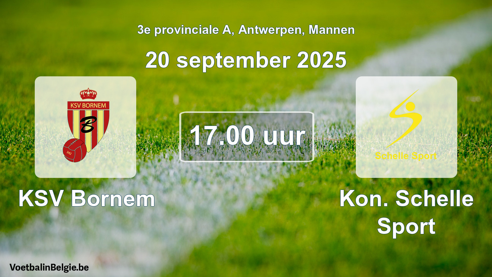 Geplantes Spiel männer-Fußball: KSV Bornem - Kon. Schelle Sport (20 September 2025)