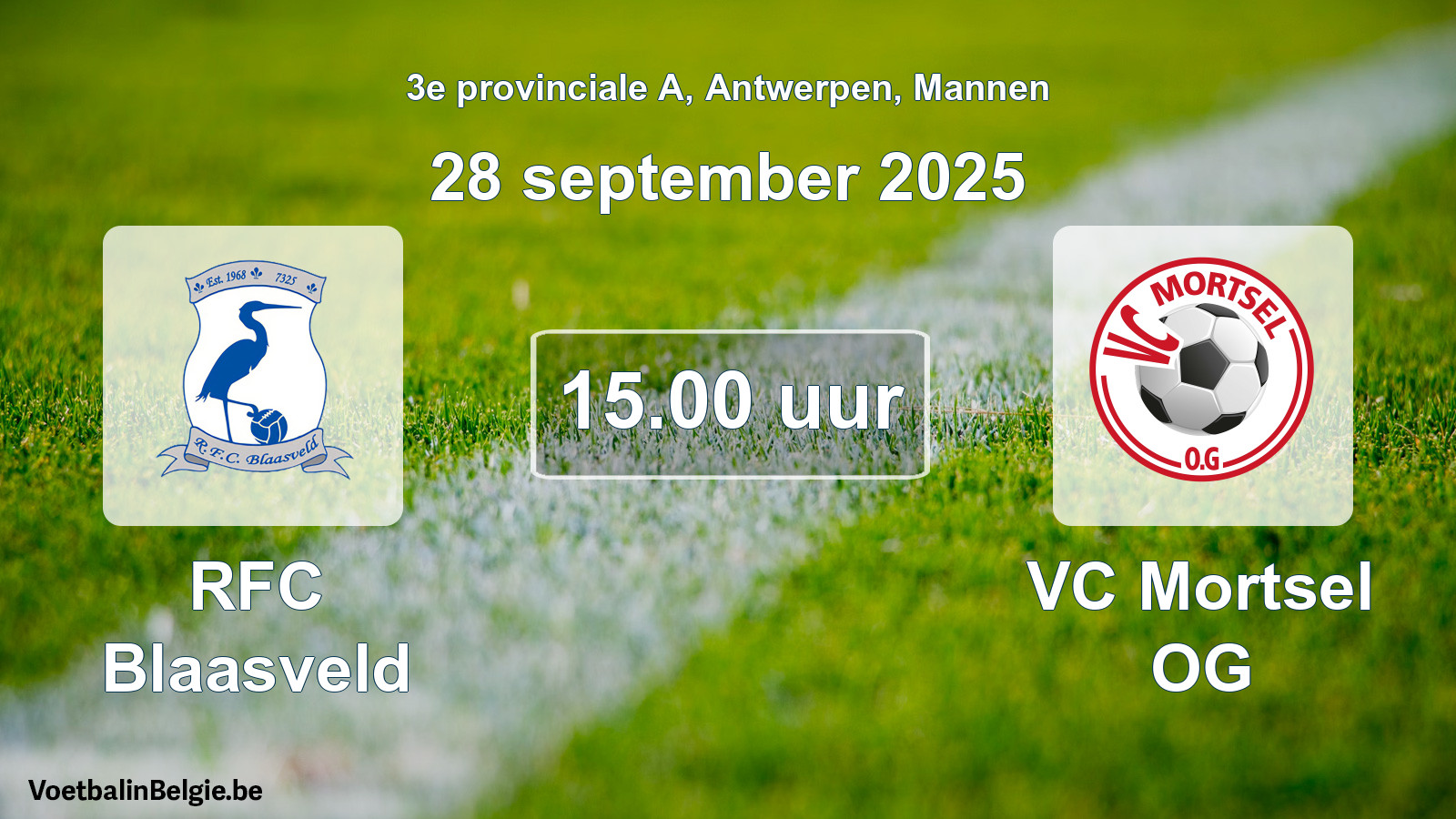 Scheduled match men football: RFC Blaasveld - VC Mortsel OG (28 September 2025)