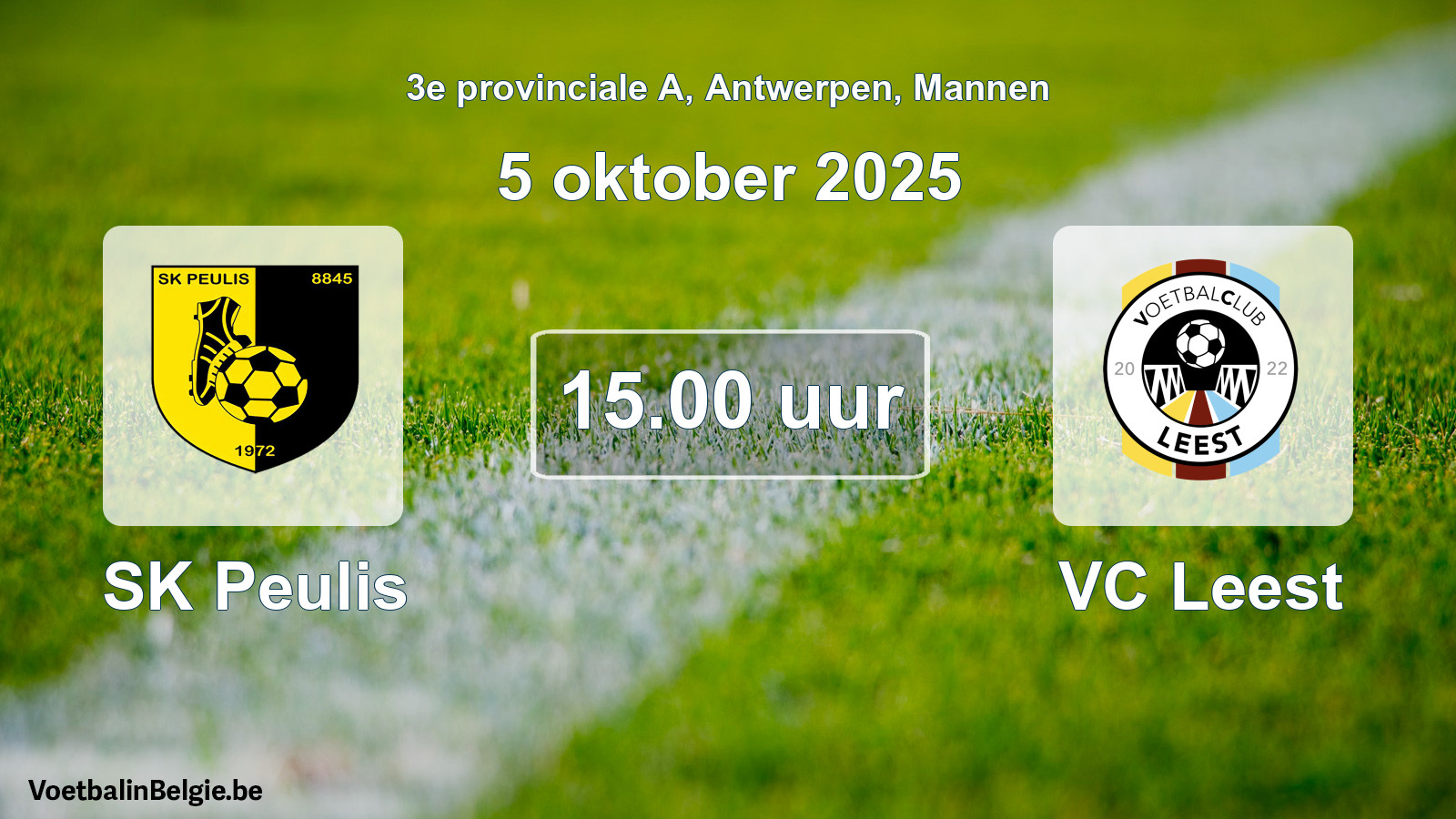 Scheduled match men football: SK Peulis - VC Leest (5 October 2025)