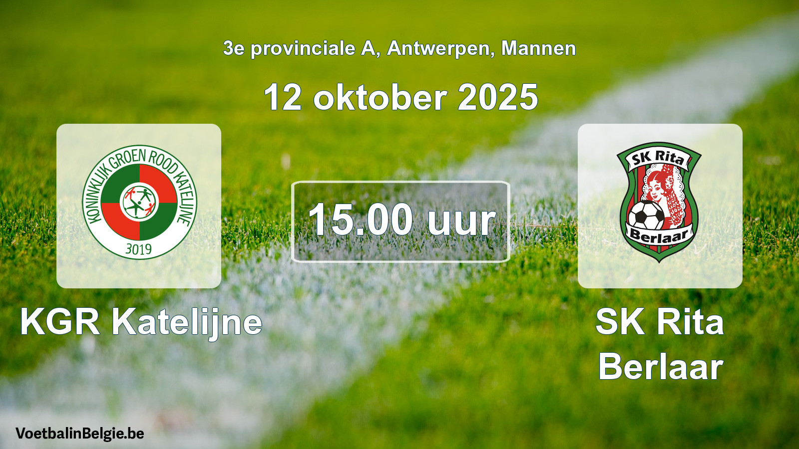 Scheduled match men football: KGR Katelijne - SK Rita Berlaar (12 October 2025)