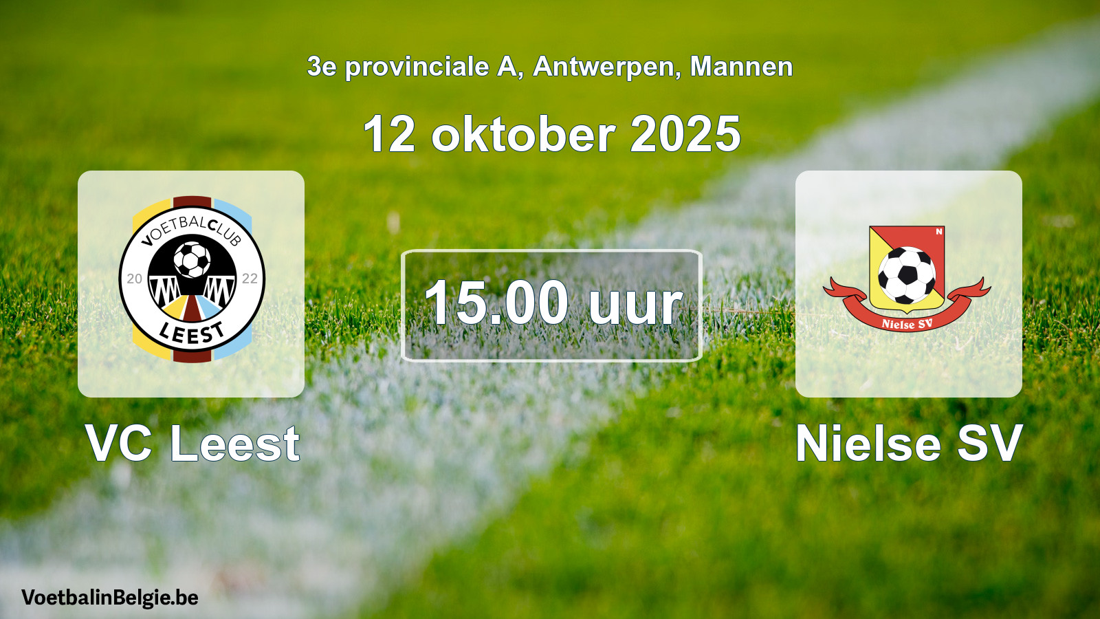 Scheduled match men football: VC Leest - Nielse SV (12 October 2025)