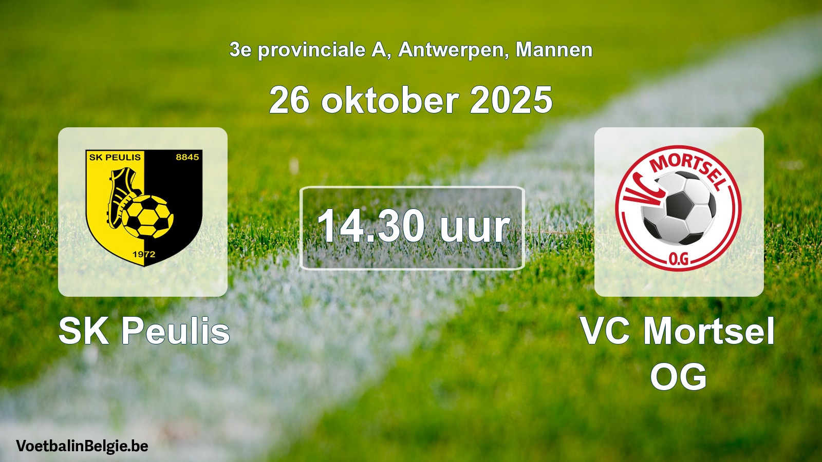 Scheduled match men football: SK Peulis - VC Mortsel OG (26 October 2025)