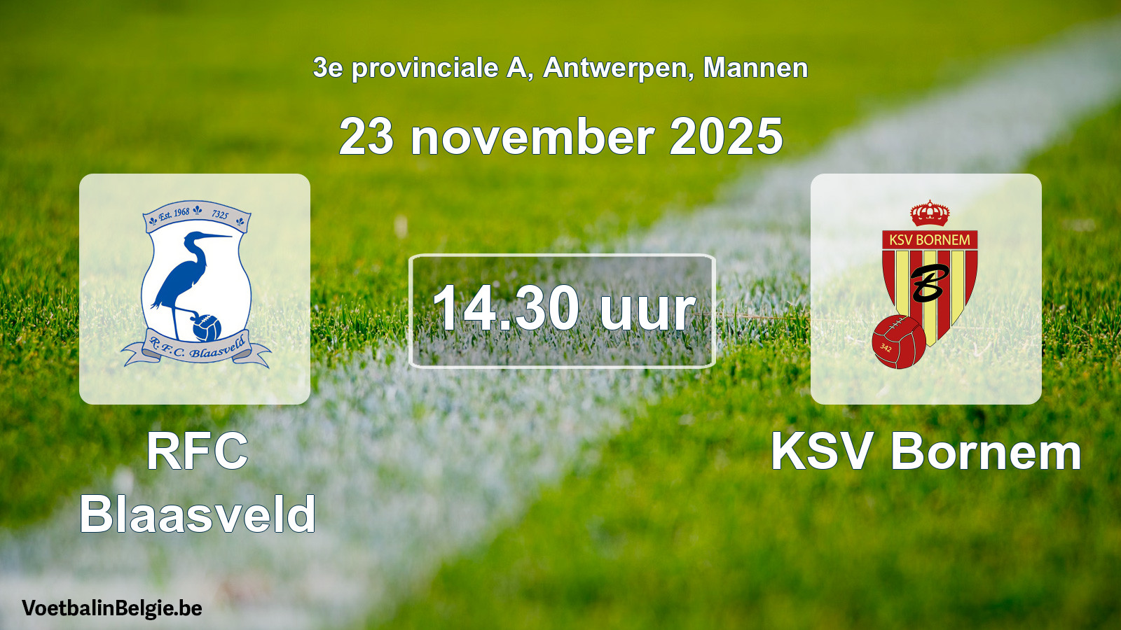 Scheduled match men football: RFC Blaasveld - KSV Bornem (23 November 2025)