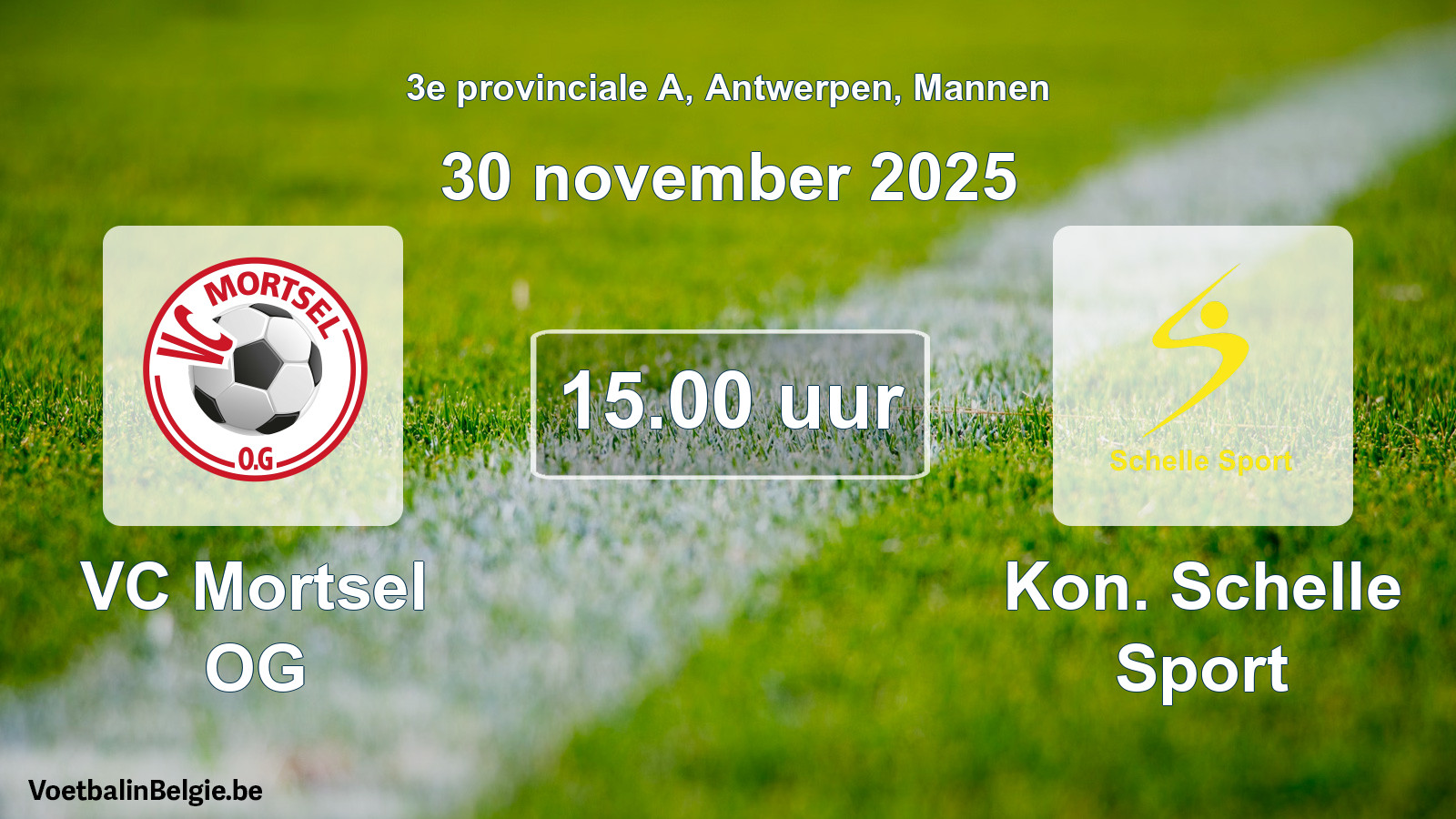 Geplantes Spiel männer-Fußball: VC Mortsel OG - Kon. Schelle Sport (30 November 2025)