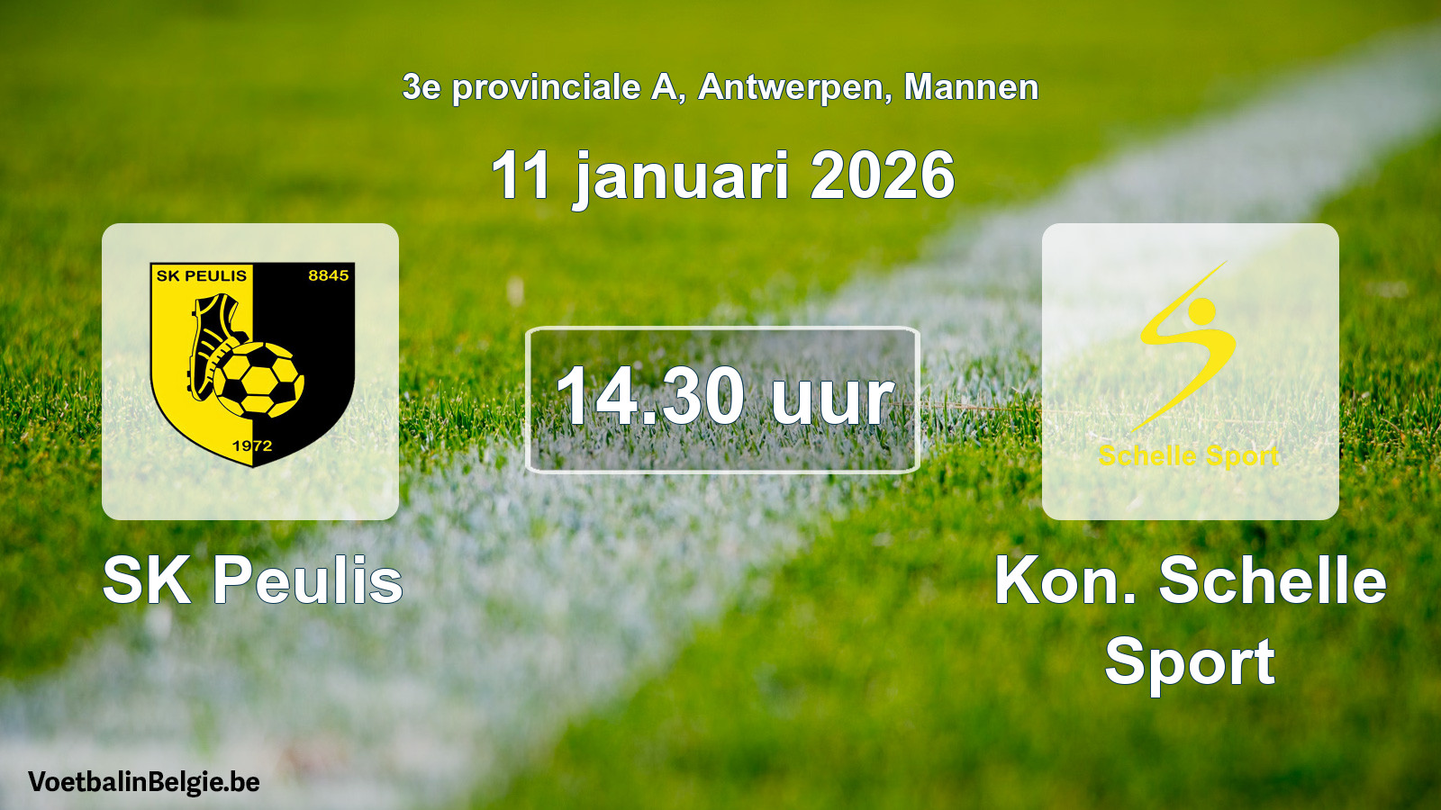 Scheduled match men football: SK Peulis - Kon. Schelle Sport (11 January 2026)