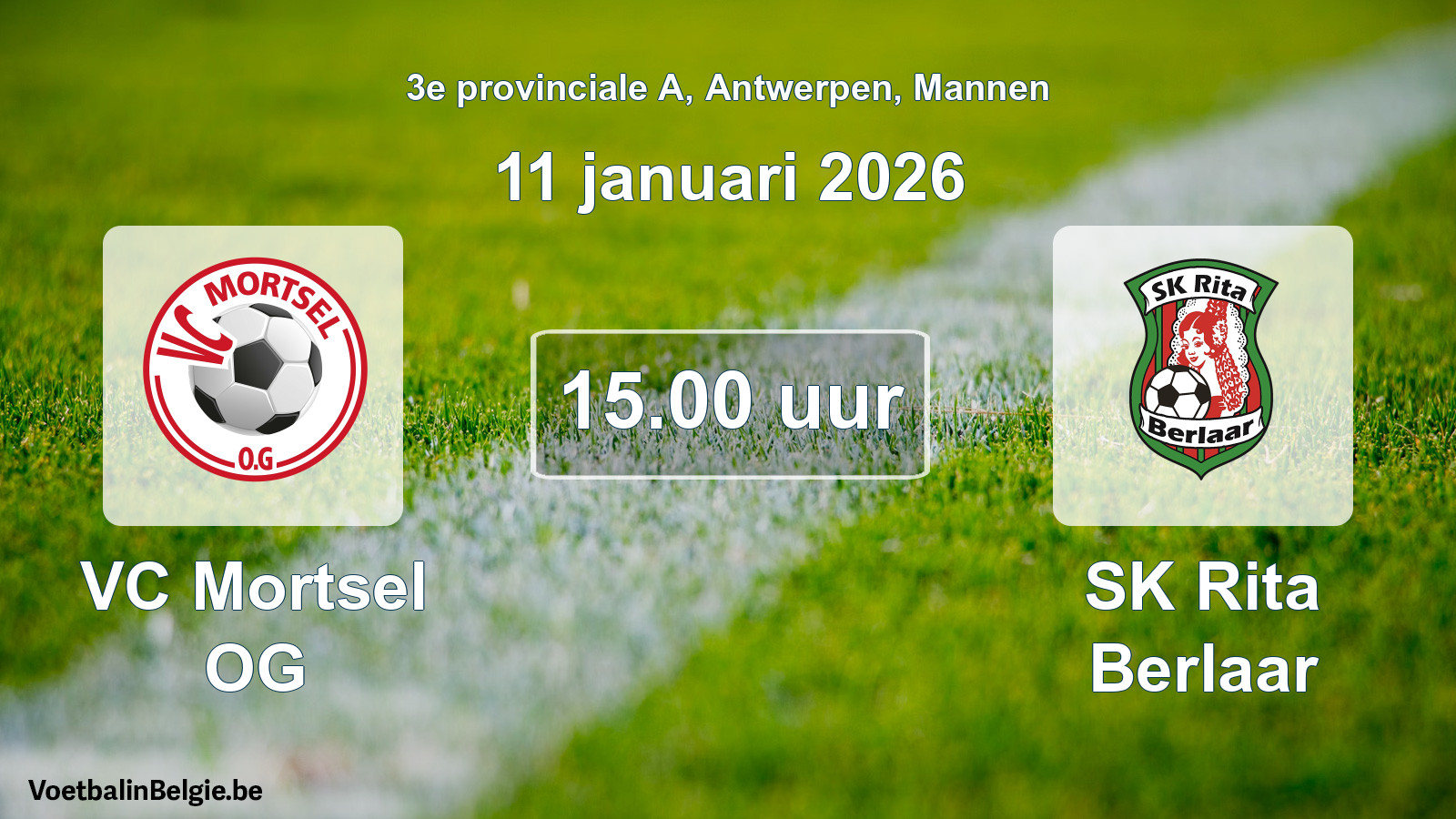 Scheduled match men football: VC Mortsel OG - SK Rita Berlaar (11 January 2026)