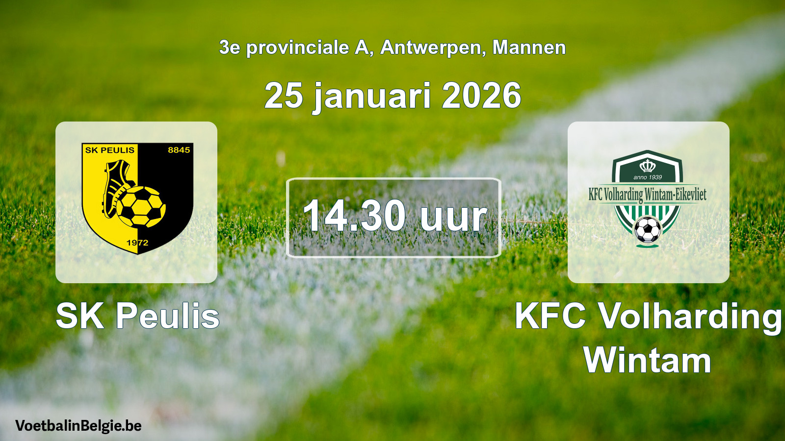 Scheduled match men football: SK Peulis - KFC Volharding Wintam (25 January 2026)