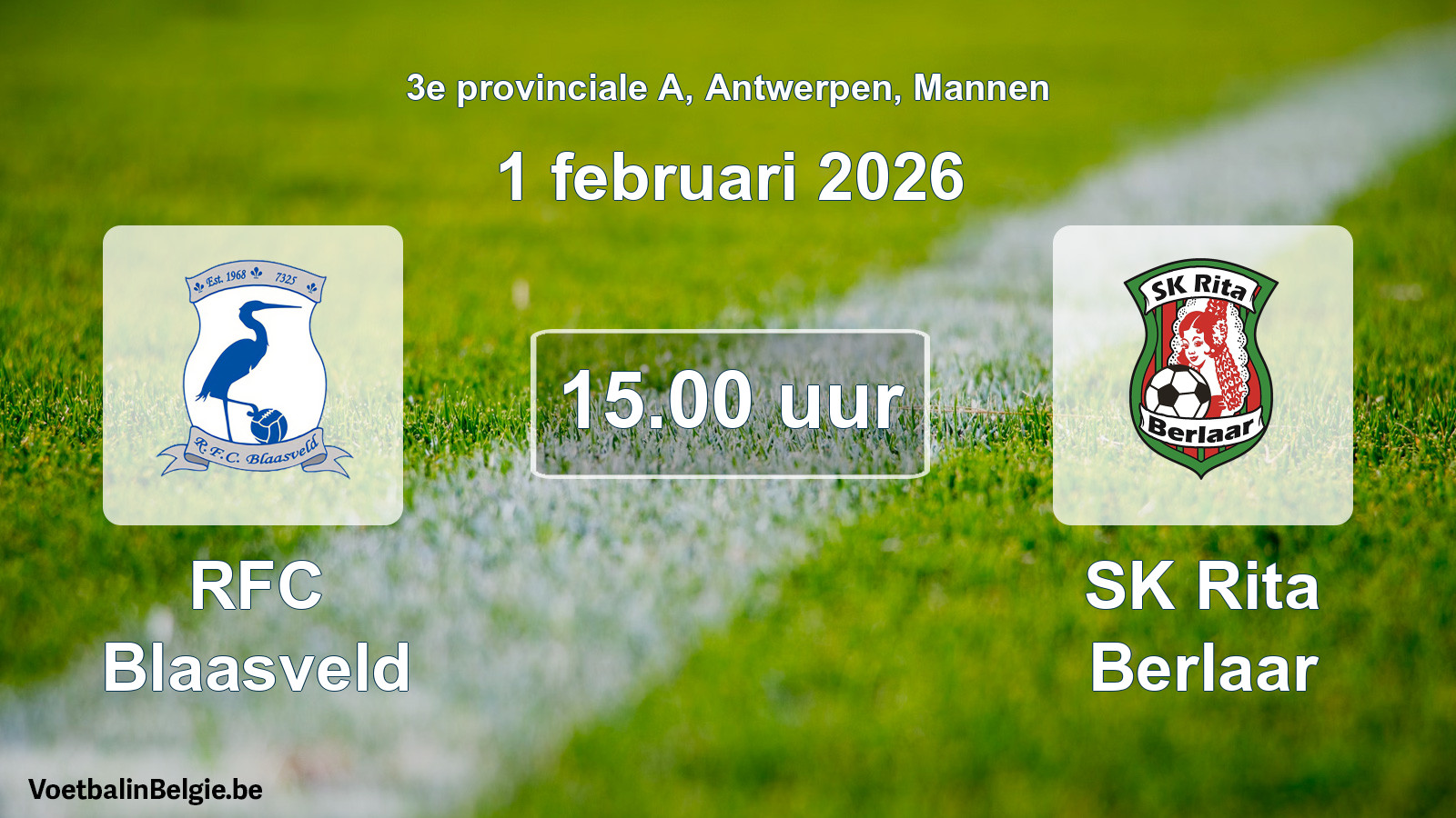 Scheduled match men football: RFC Blaasveld - SK Rita Berlaar (1 February 2026)