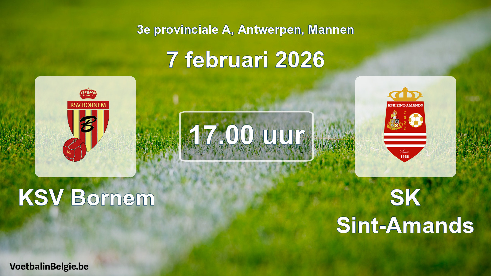 Scheduled match men football: KSV Bornem - SK Sint-Amands (7 February 2026)