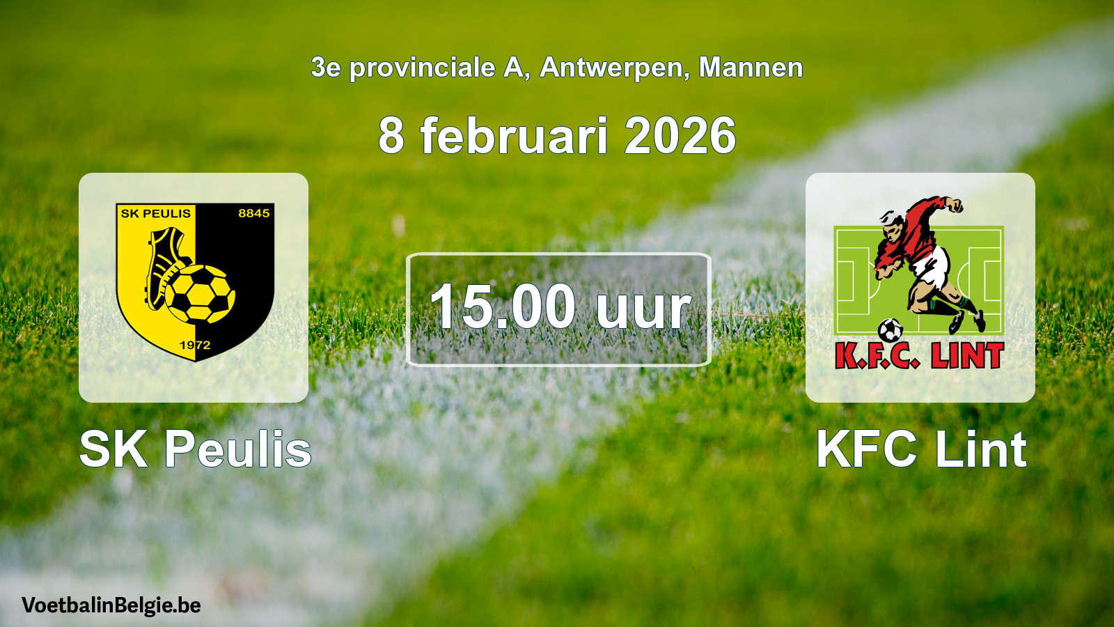 Scheduled match men football: SK Peulis - KFC Lint (8 February 2026)