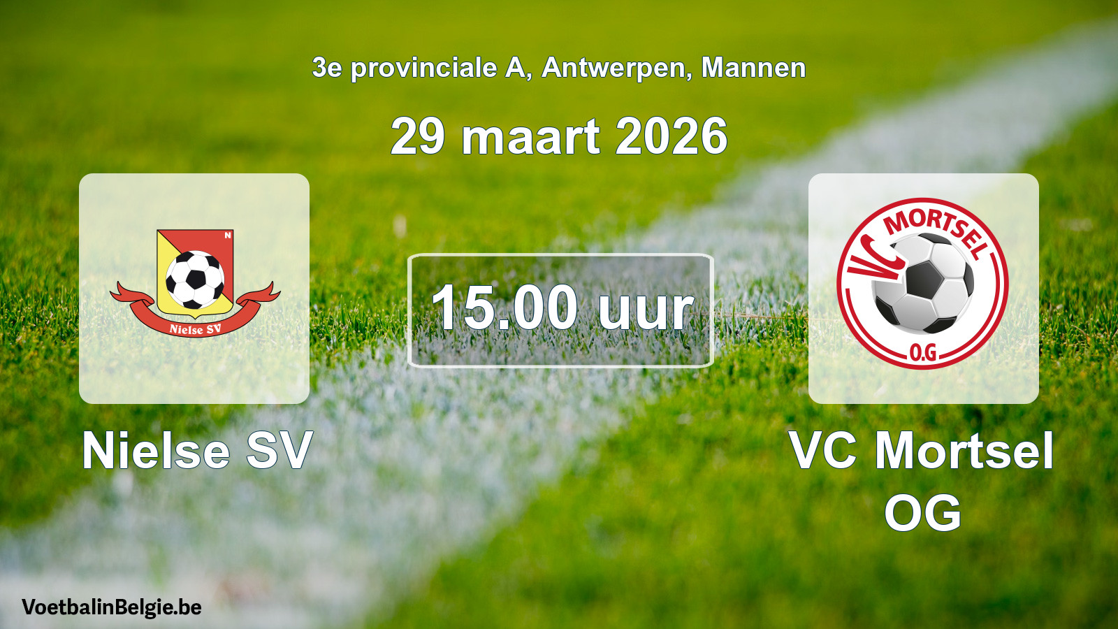 Scheduled match men football: Nielse SV - VC Mortsel OG (29 March 2026)