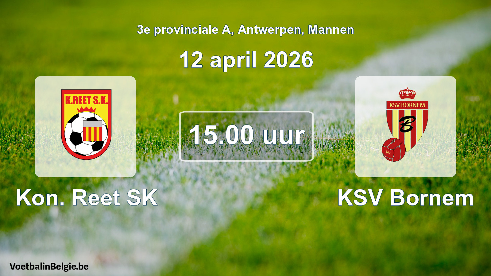 Scheduled match men football: Kon. Reet SK - KSV Bornem (12 April 2026)