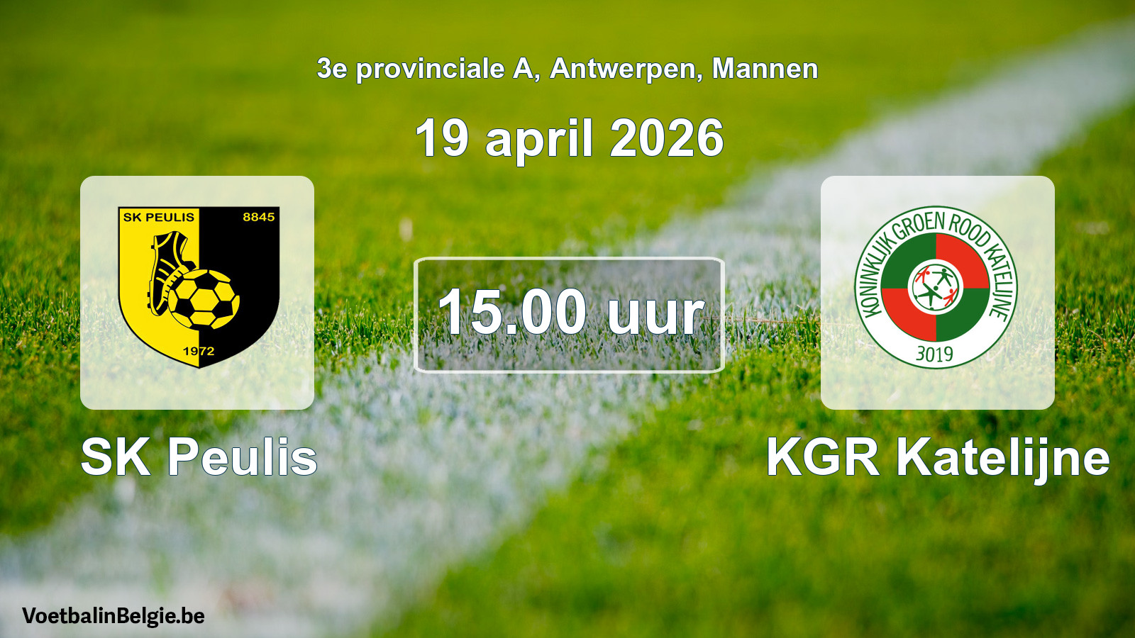 Scheduled match men football: SK Peulis - KGR Katelijne (19 April 2026)