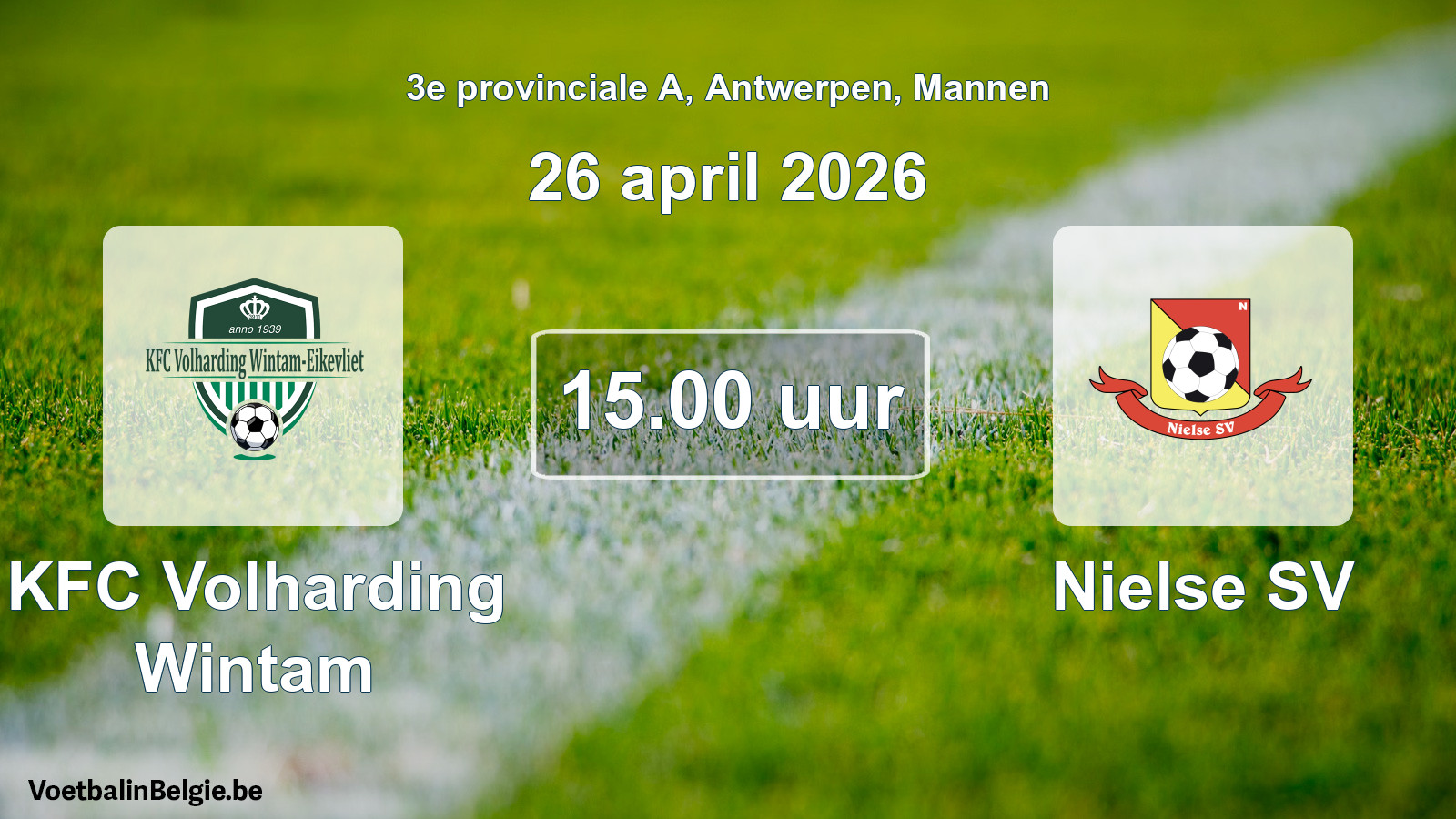 Scheduled match men football: KFC Volharding Wintam - Nielse SV (26 April 2026)