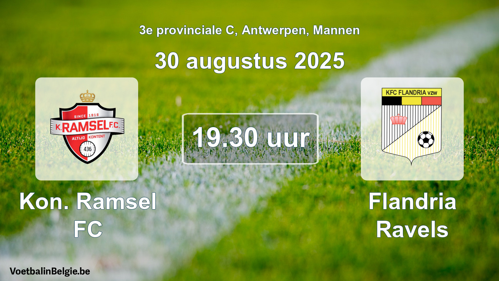 Geplantes Spiel männer-Fußball: Kon. Ramsel FC - Flandria Ravels (30 August 2025)