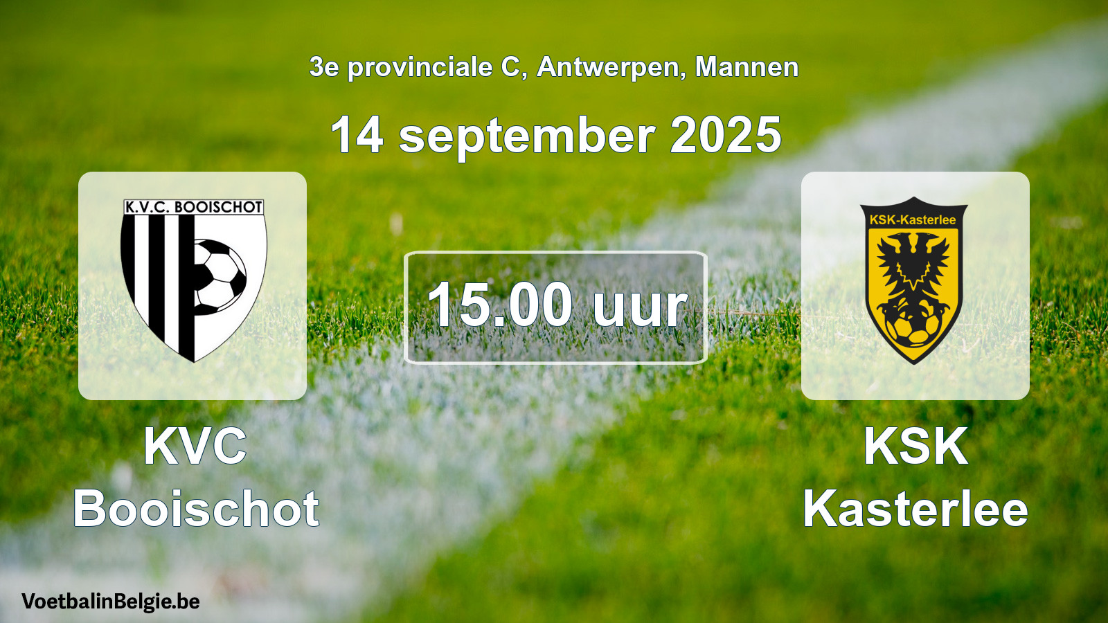 Scheduled match men football: KVC Booischot - KSK Kasterlee (14 September 2025)