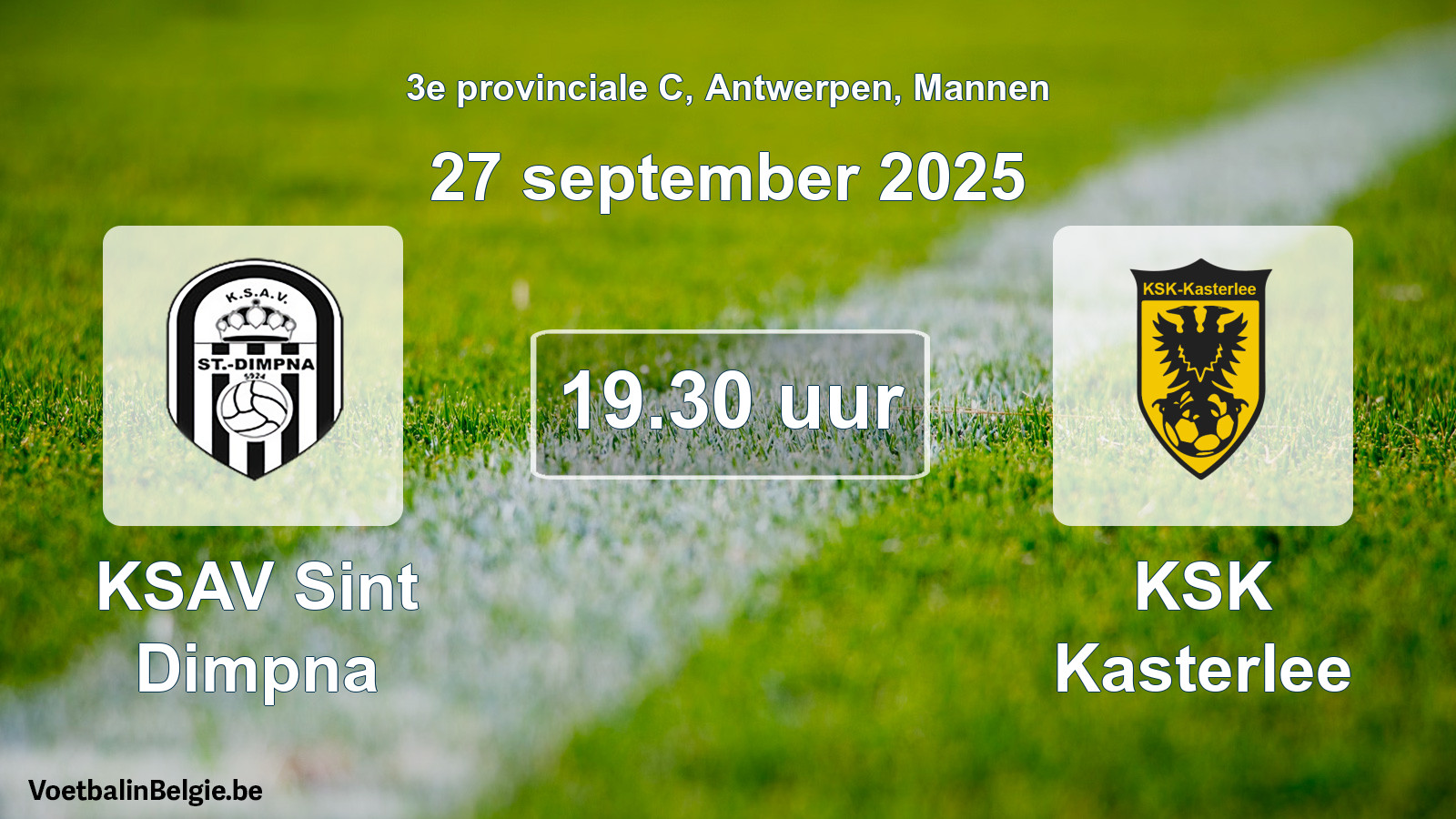 Scheduled match men football: KSAV Sint Dimpna - KSK Kasterlee (27 September 2025)