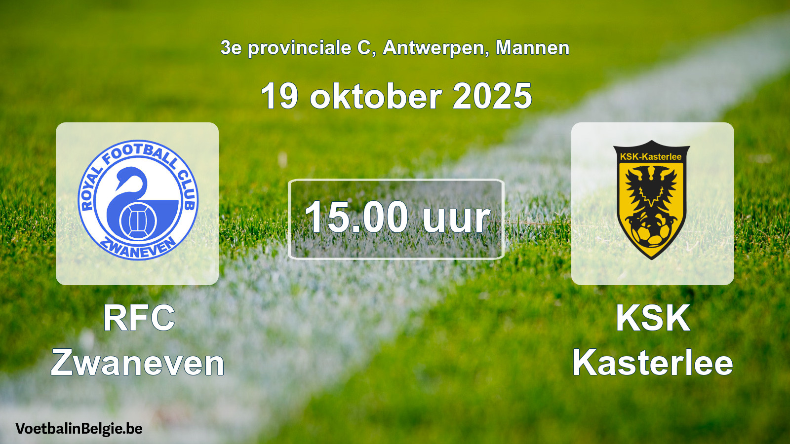 Scheduled match men football: RFC Zwaneven - KSK Kasterlee (19 October 2025)
