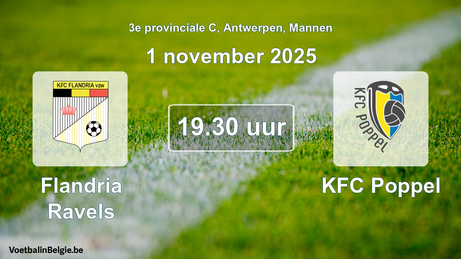 Scheduled match men football: Flandria Ravels - KFC Poppel (1 November 2025)