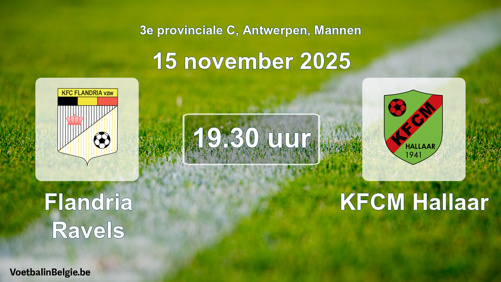 Scheduled match men football: Flandria Ravels - KFCM Hallaar (15 November 2025)