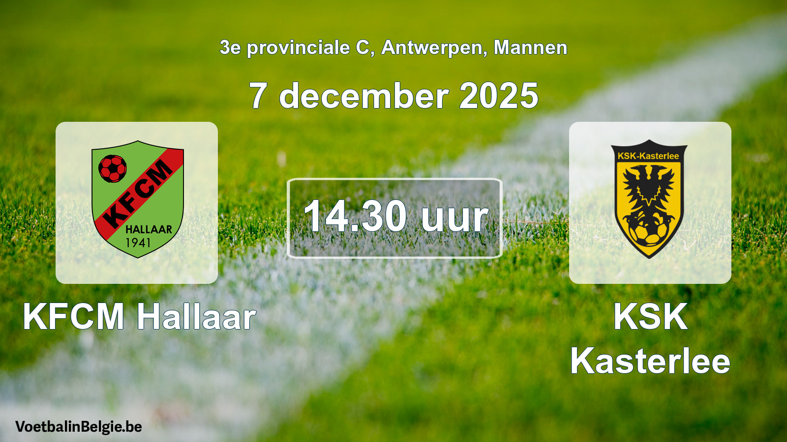 Scheduled match men football: KFCM Hallaar - KSK Kasterlee (7 December 2025)