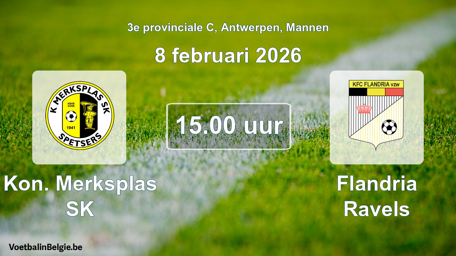 Geplantes Spiel männer-Fußball: Kon. Merksplas SK - Flandria Ravels (8 Februar 2026)