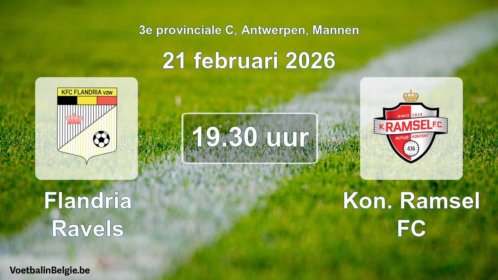 Geplantes Spiel männer-Fußball: Flandria Ravels - Kon. Ramsel FC (21 Februar 2026)