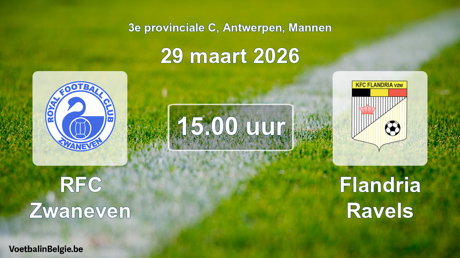 Scheduled match men football: RFC Zwaneven - Flandria Ravels (29 March 2026)