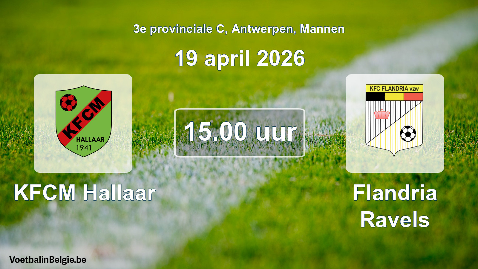 Scheduled match men football: KFCM Hallaar - Flandria Ravels (19 April 2026)