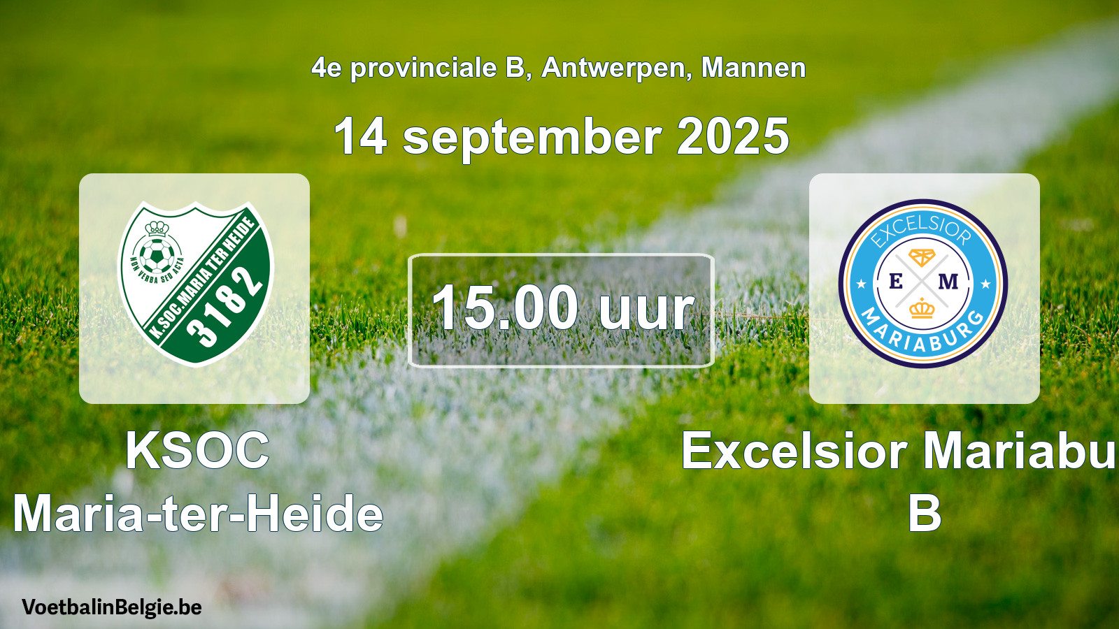 Scheduled match men football: KSOC Maria-ter-Heide - Excelsior Mariaburg B (14 September 2025)