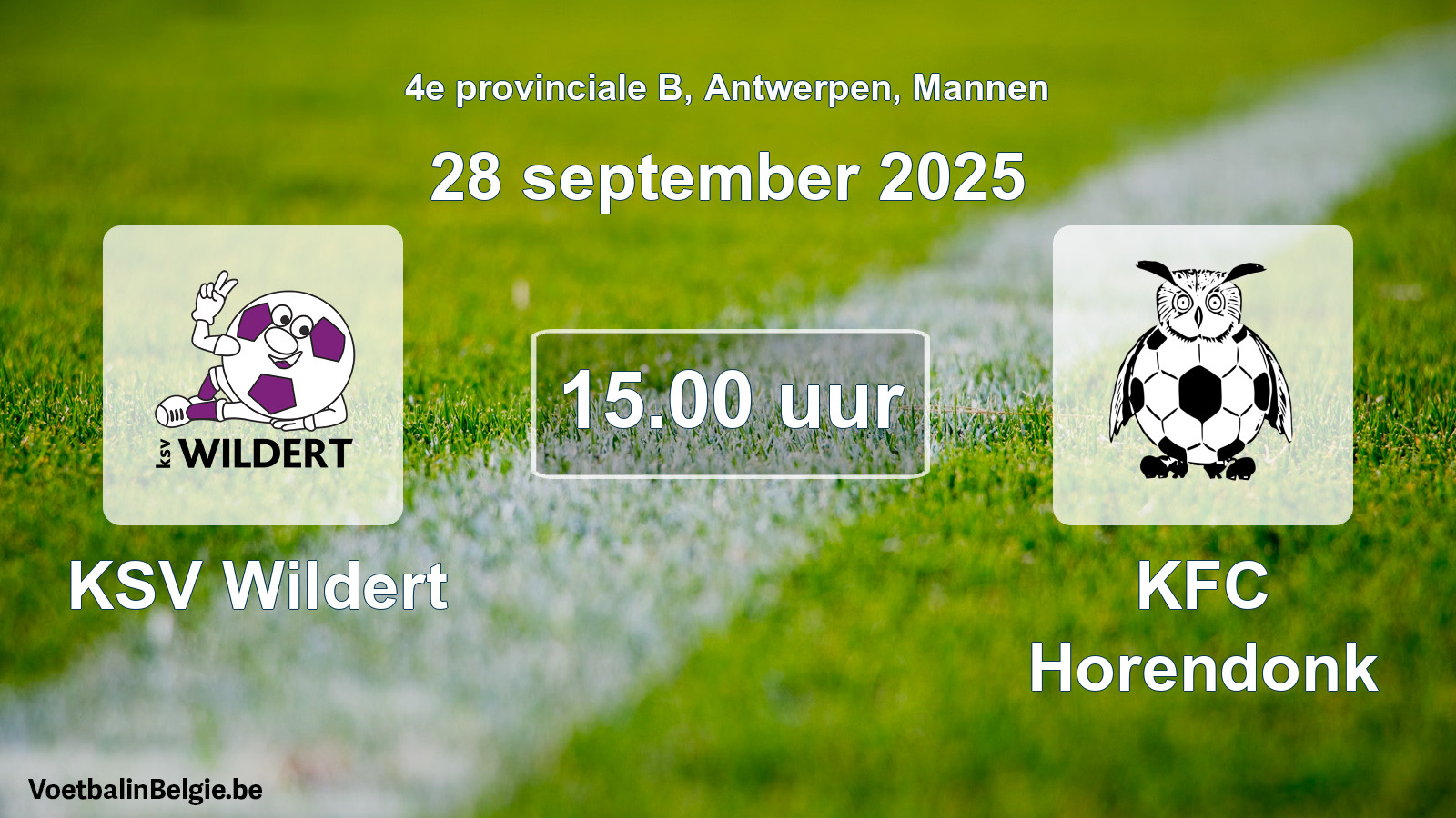 Scheduled match men football: KSV Wildert - KFC Horendonk (28 September 2025)