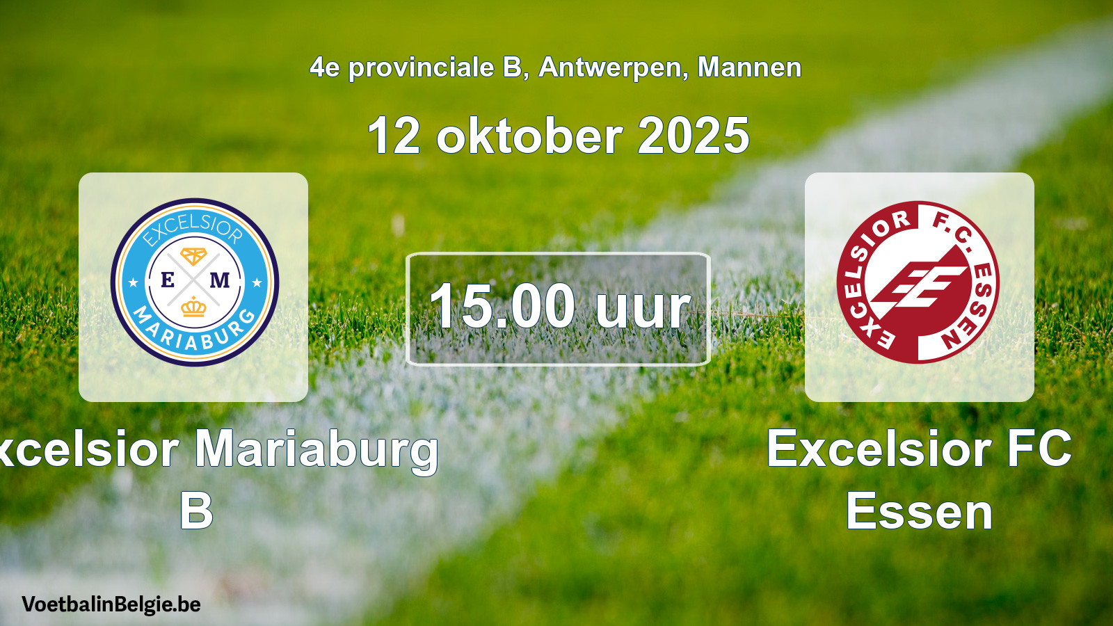 Scheduled match men football: Excelsior Mariaburg B - Excelsior FC Essen (12 October 2025)