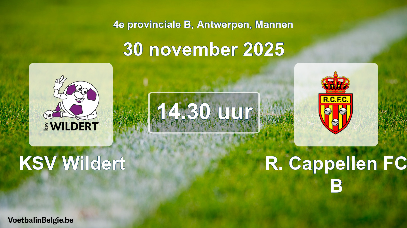 Scheduled match men football: KSV Wildert - R. Cappellen FC B (30 November 2025)