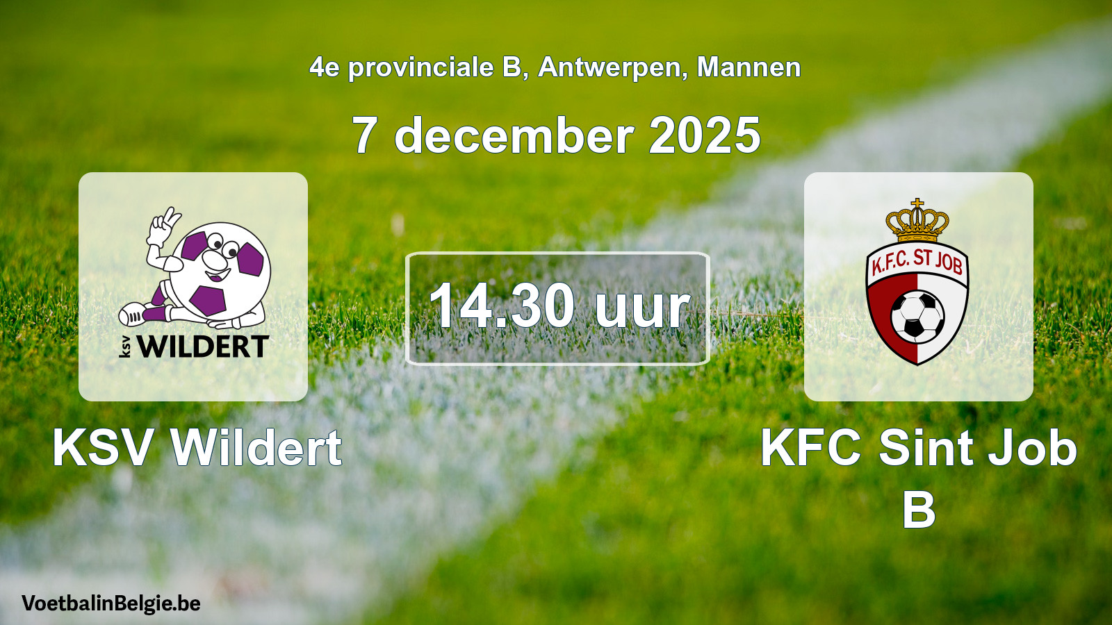Scheduled match men football: KSV Wildert - KFC Sint Job B (7 December 2025)