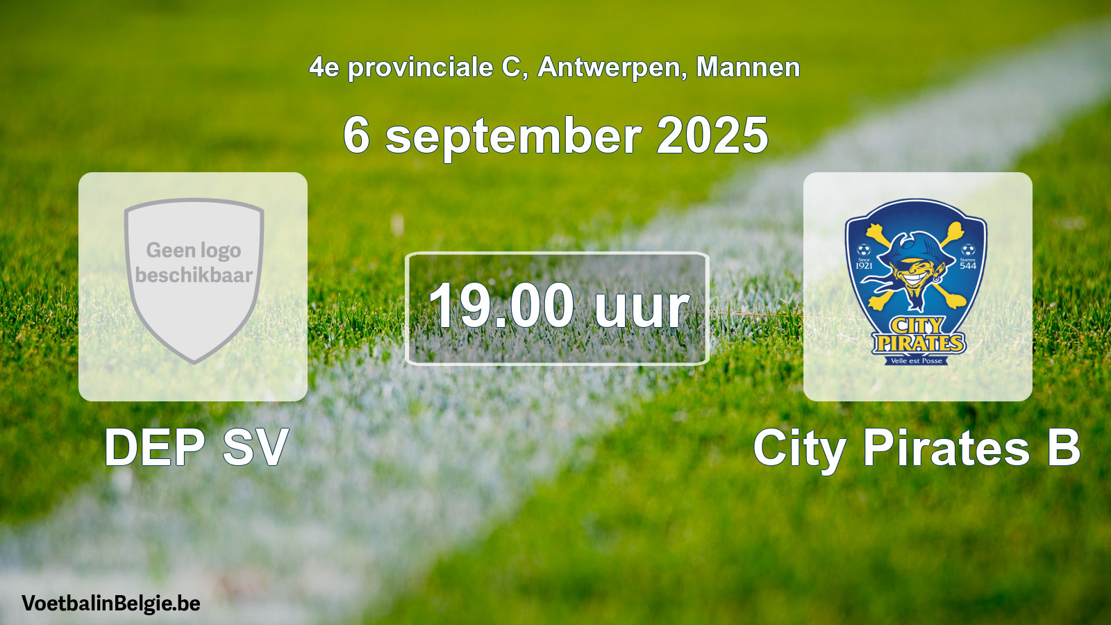 Scheduled match men football: DEP SV - City Pirates B (6 September 2025)