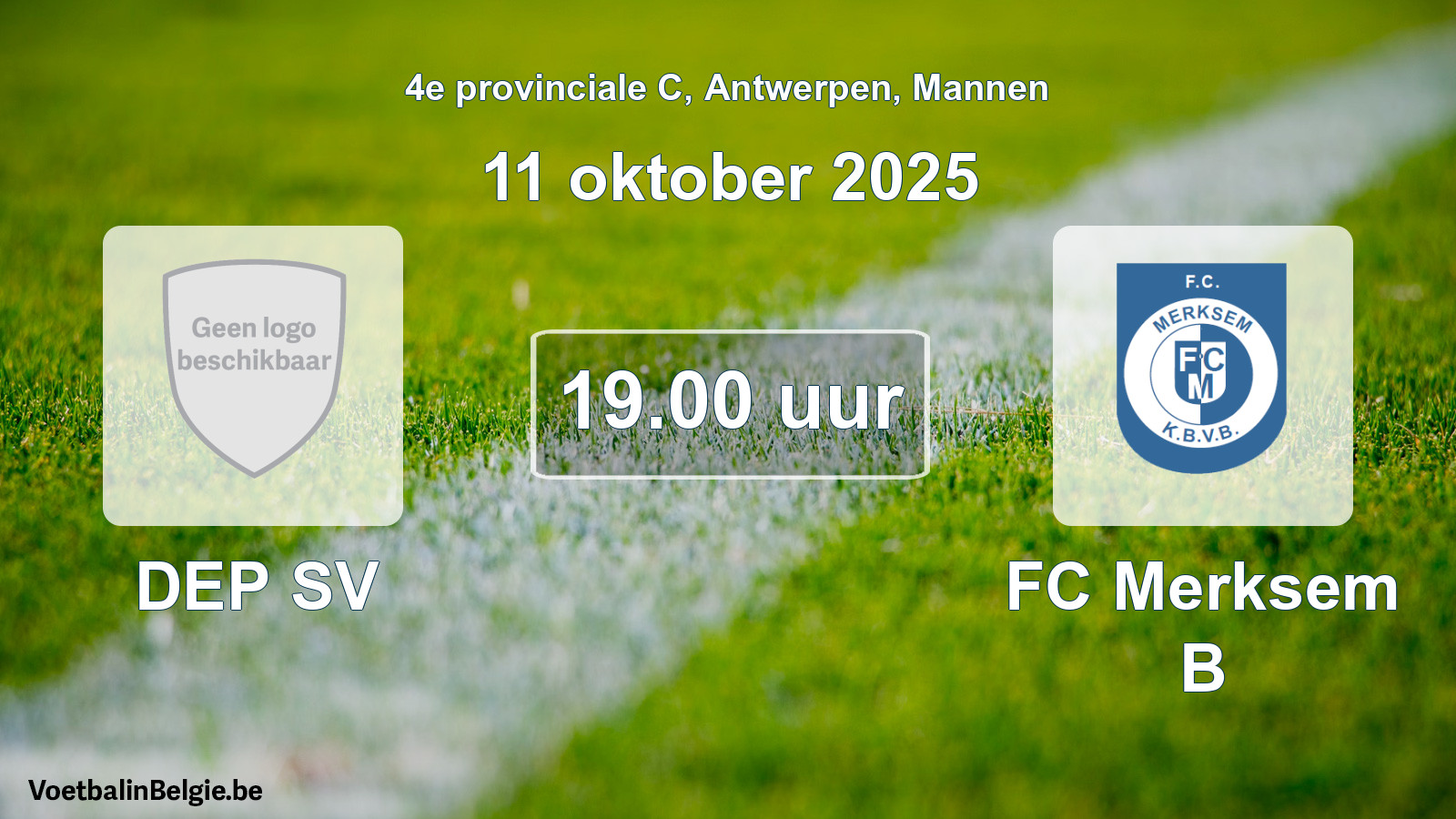 Scheduled match men football: DEP SV - FC Merksem B (11 October 2025)