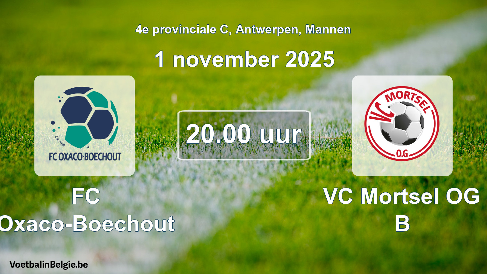 Scheduled match men football: FC Oxaco-Boechout - VC Mortsel OG B (1 November 2025)