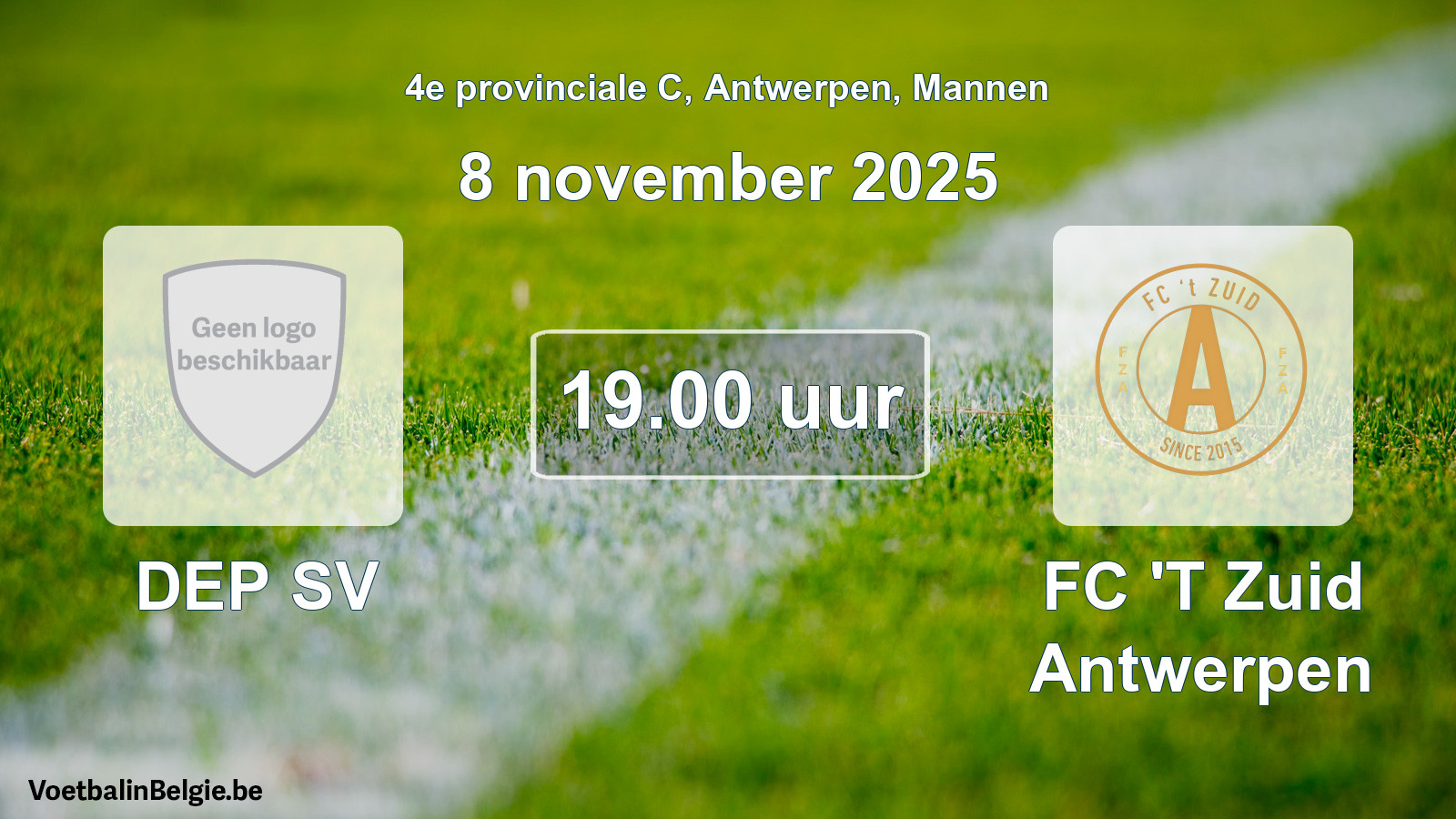 Scheduled match men football: DEP SV - FC 'T Zuid Antwerpen (8 November 2025)
